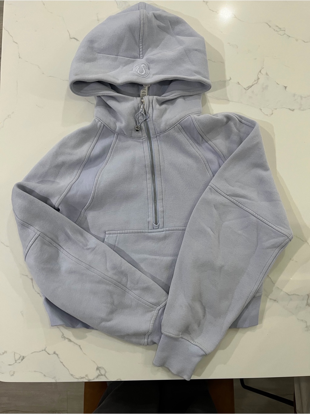 Lululemon Scuba Oversized Half-Zip Hoodie Cropped Xs/S Pastel Blue